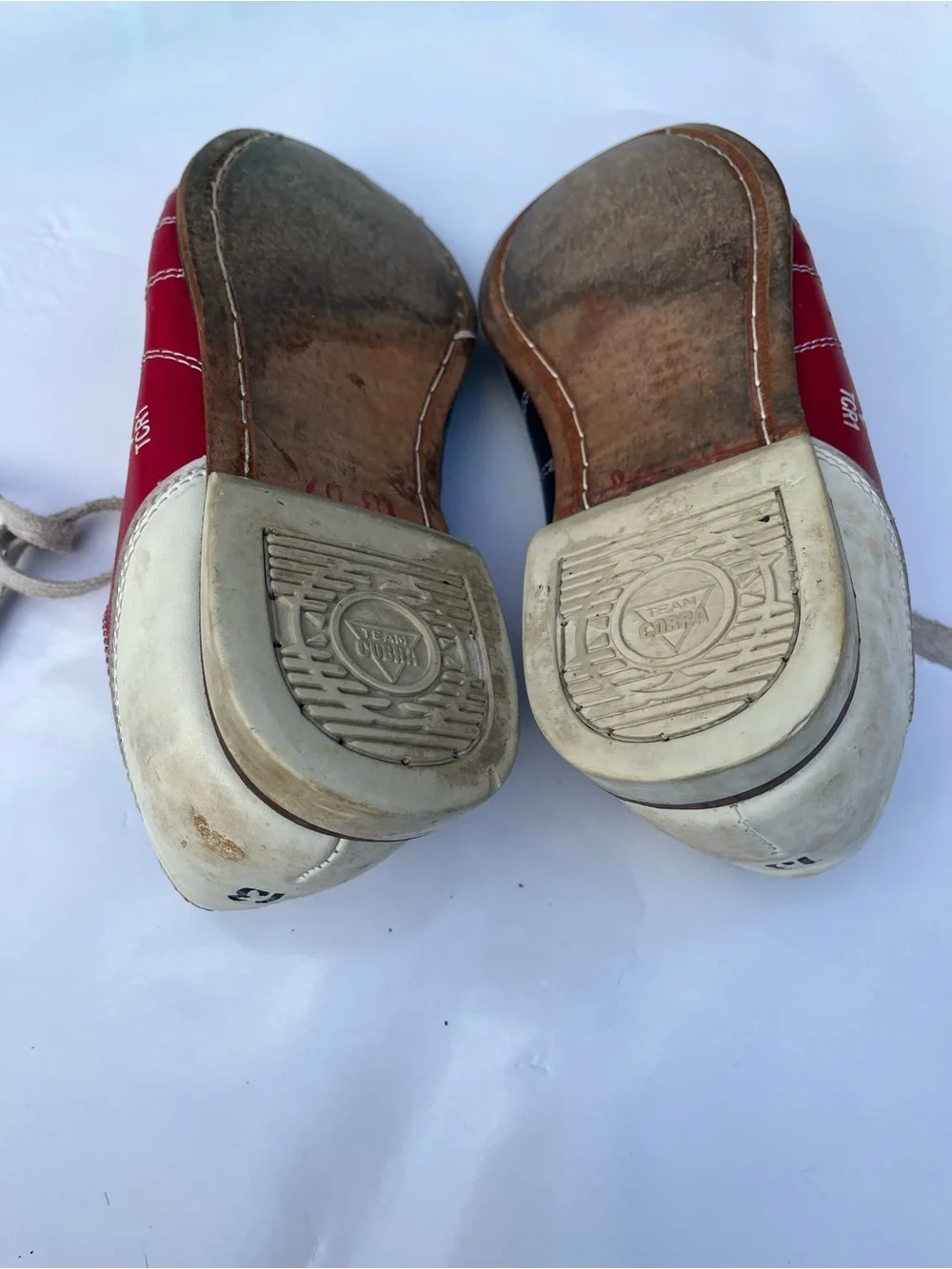 Red and White Men's Bowling Style Slip-On Loafers